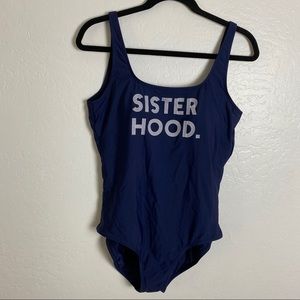 Draper James x Helen Jon Sisterhood Navy Blue Swimsuit XL NWOT